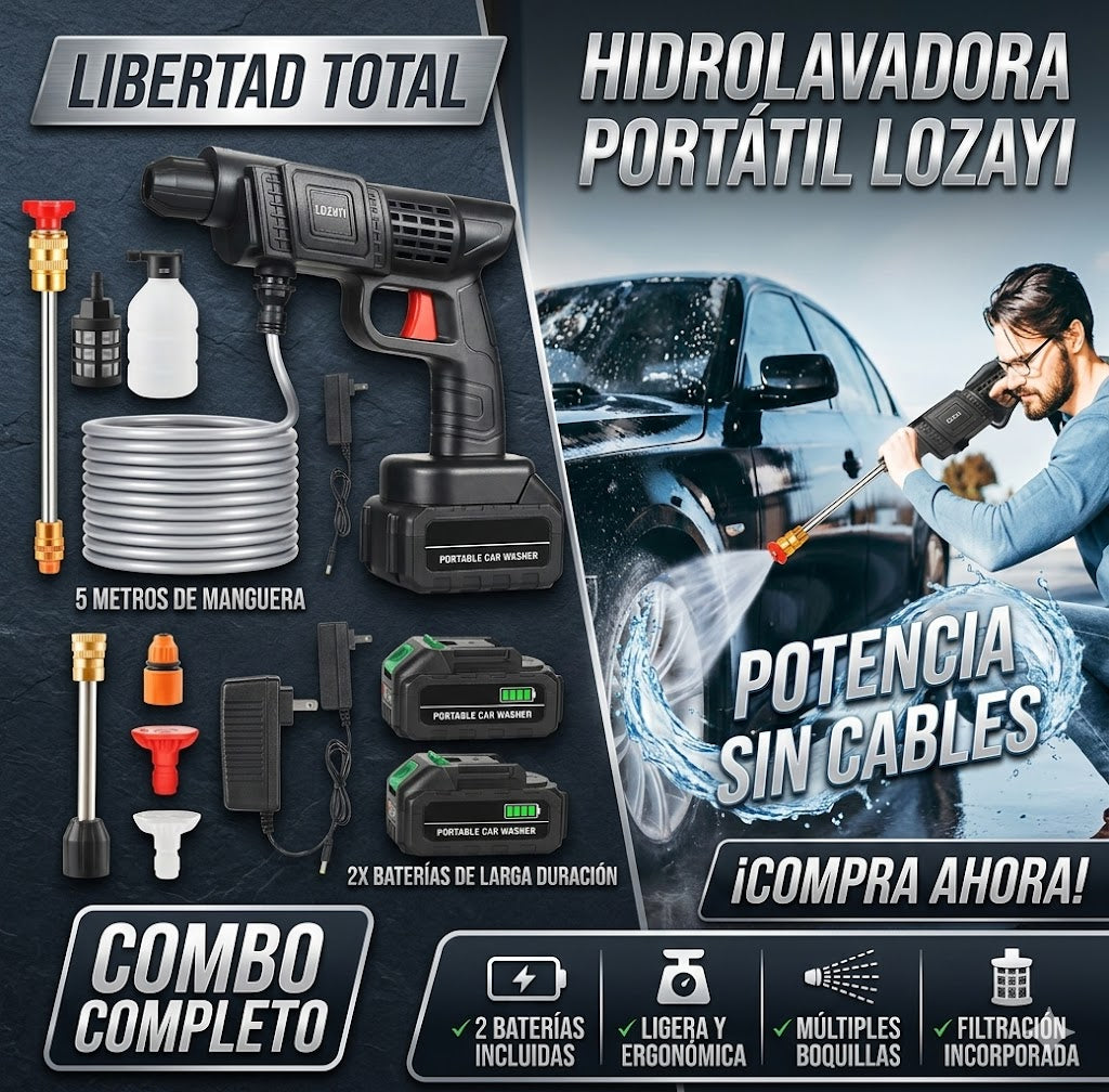 Hidrolavadora Portatil doble bateria